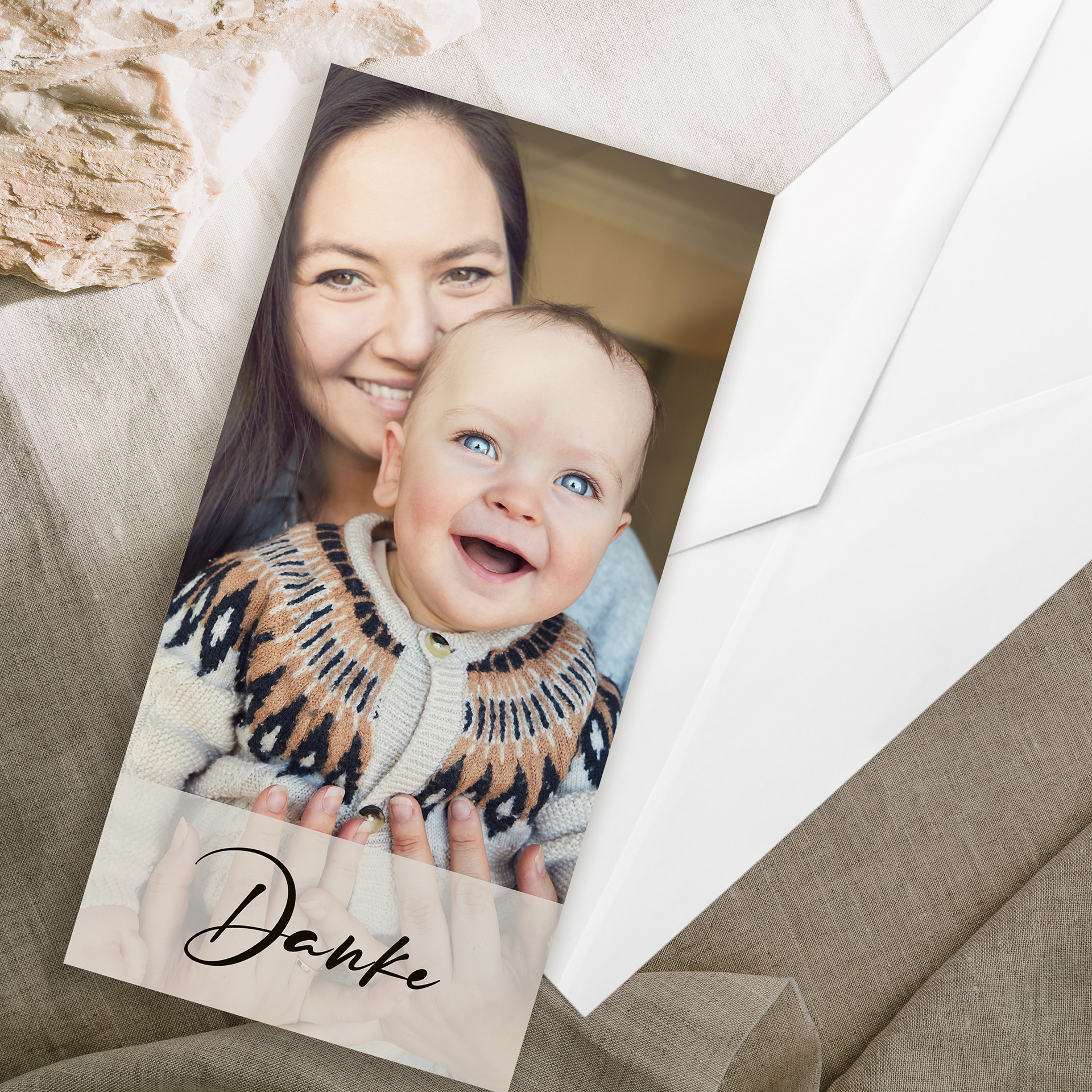 Foto Grußkarte 10x21 cm – stilvolle Karte mit individuellem Foto und hochwertigem Druck, inklusive passendem Kuvert.