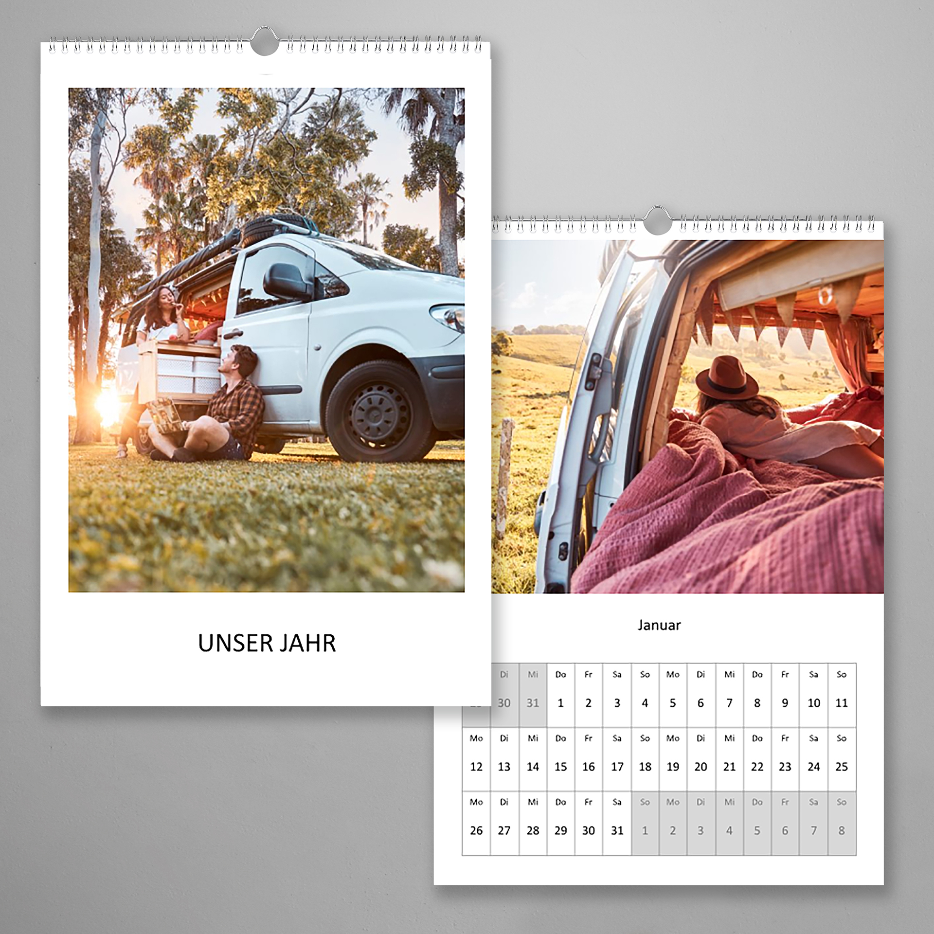 Individuell gestalteter Fotokalender mit persönlichen Bildern und frei wählbarem Design