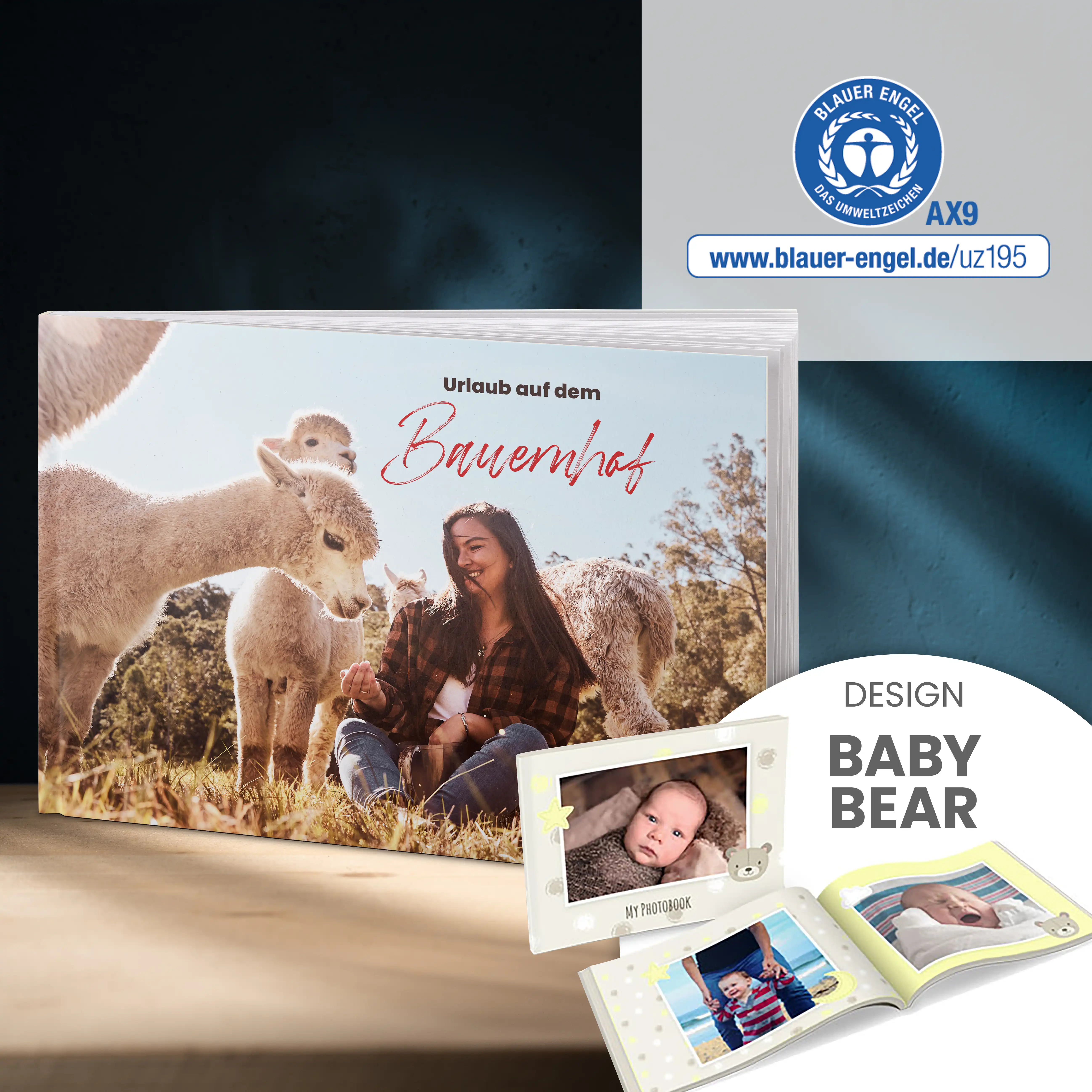 Recycling Pur Fotobuch A4 quer | Baby Bear