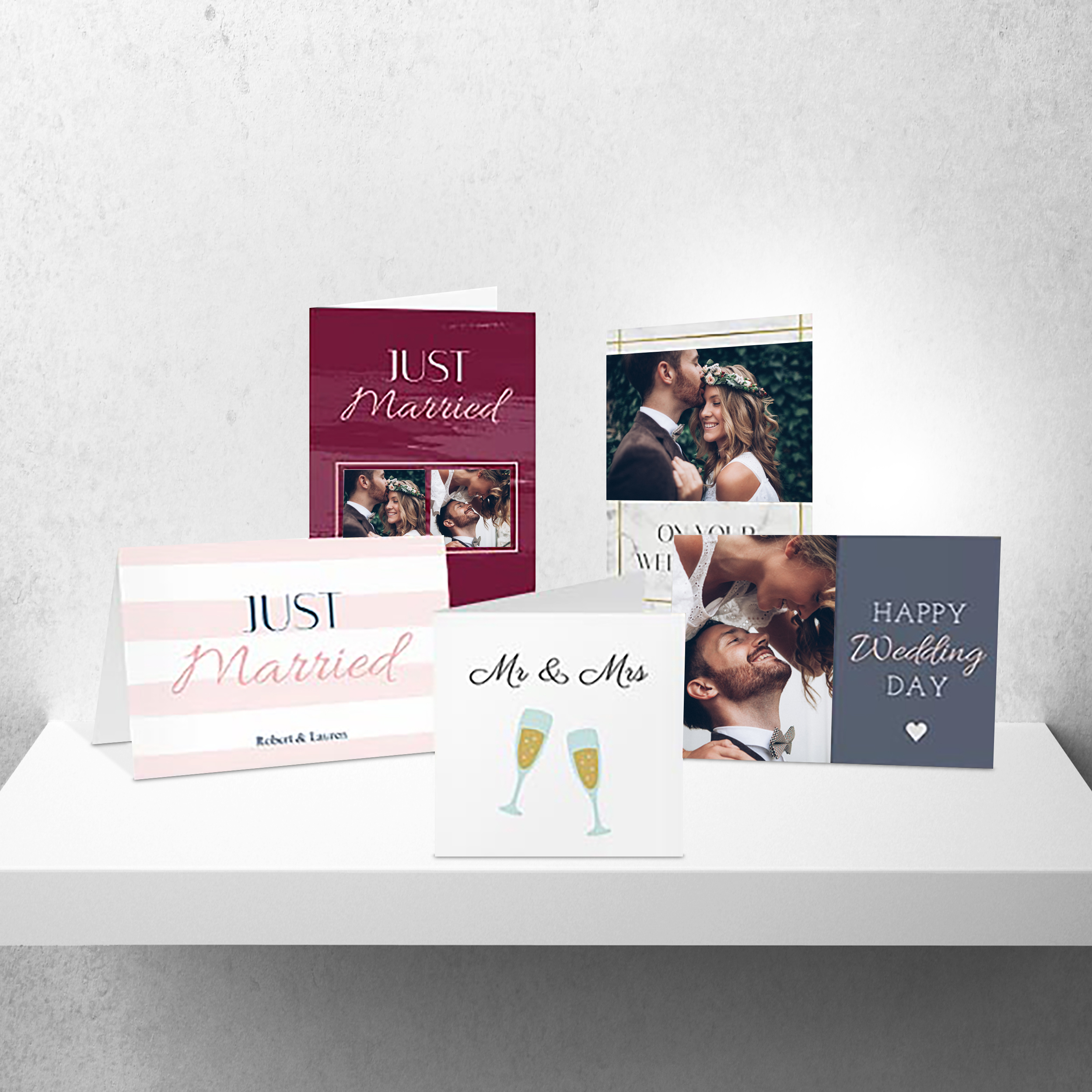 Grußkarte zur Hochzeit mit elegantem Design und personalisierbarem Textfeld