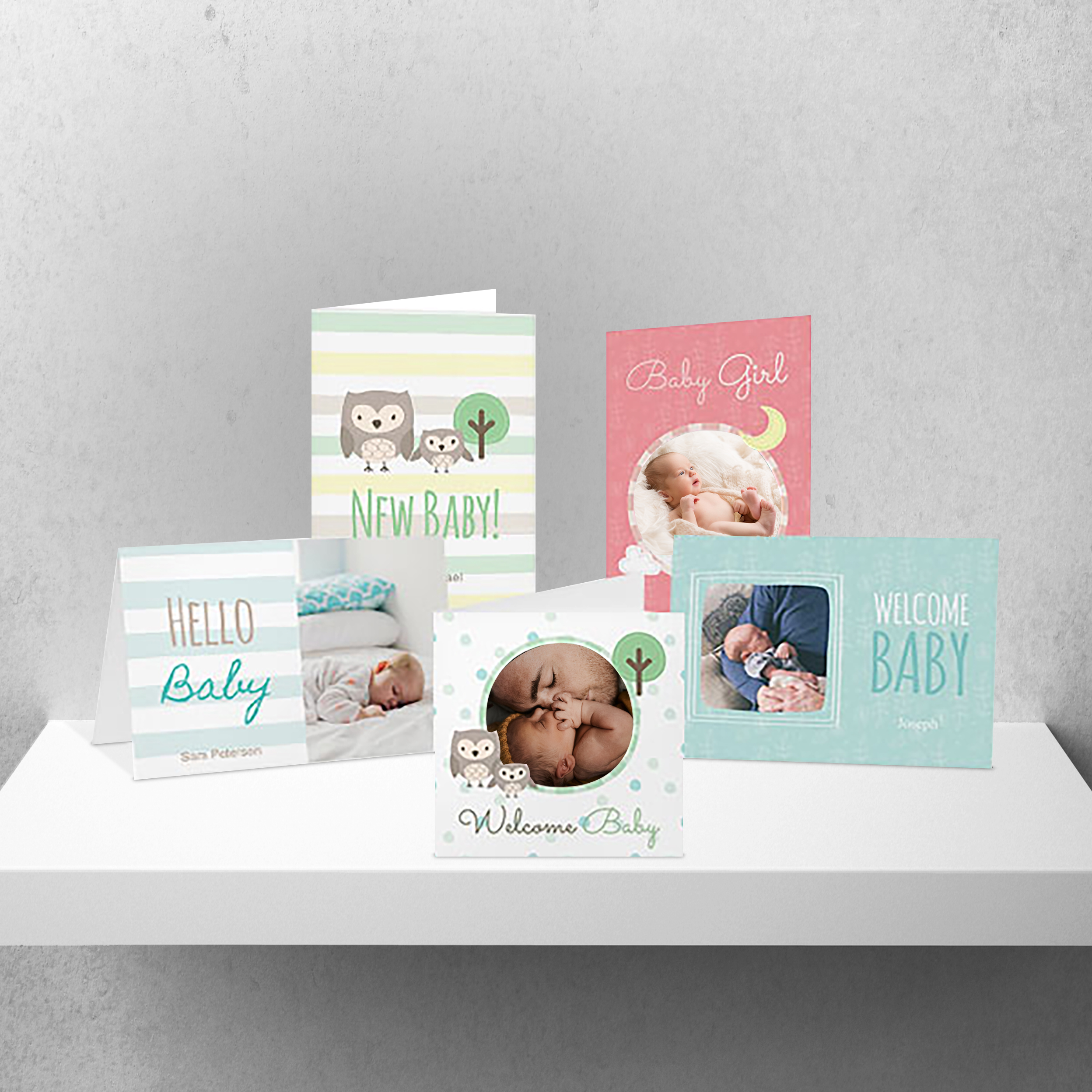 Grußkarte mit niedlichem Baby-Motiv und liebevollen Details