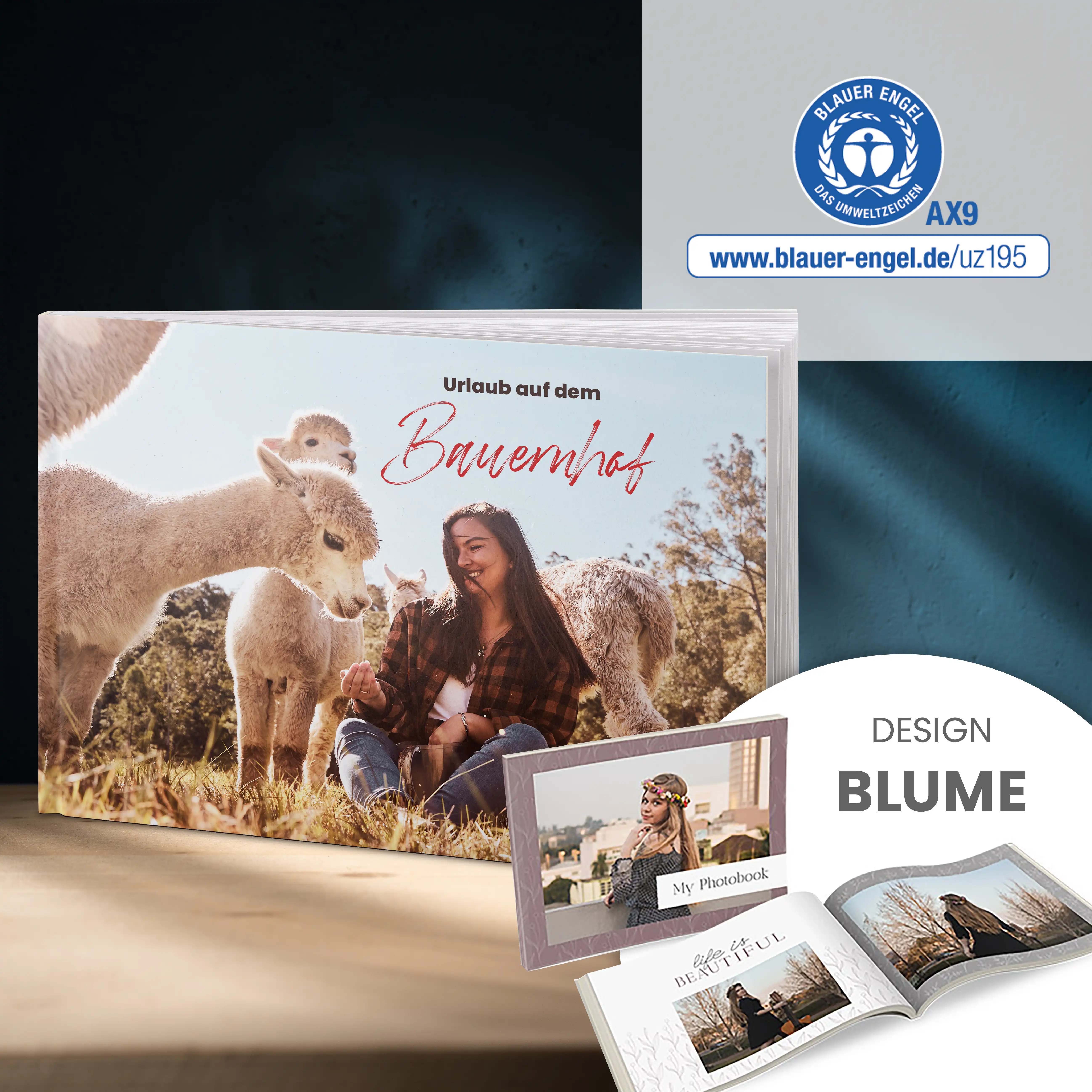 Recycling Pur Fotobuch A4 quer | Blume